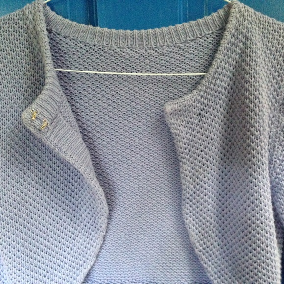 Cropped purple knitted cardigan - Picture 3 of 3